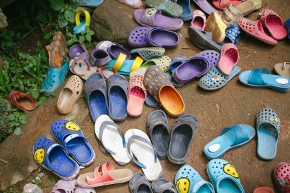 Shoes from a school in Thailand.