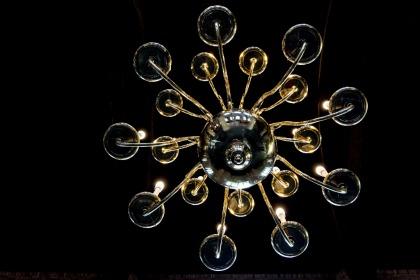 Chandelier at a church in Delft. 