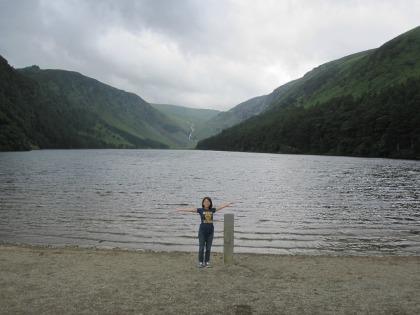 Posing for a picture in front of Wicklow Lake.