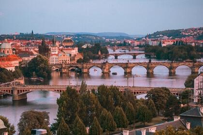 River with bridges over them