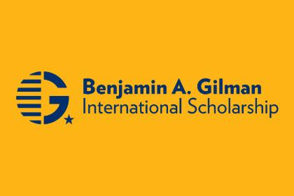 Graphic that says, Benjamin A Gilman International Scholarship