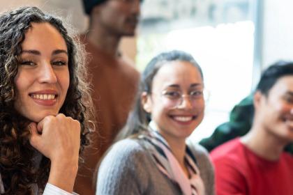 Group of students smiling at camera