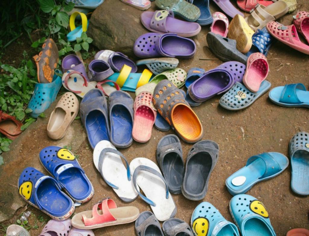 Shoes from a school in Thailand.