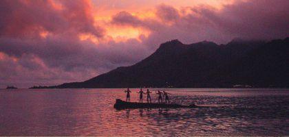 Sunset at Temae Beach
