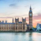 View of Big Ben in London from across the river